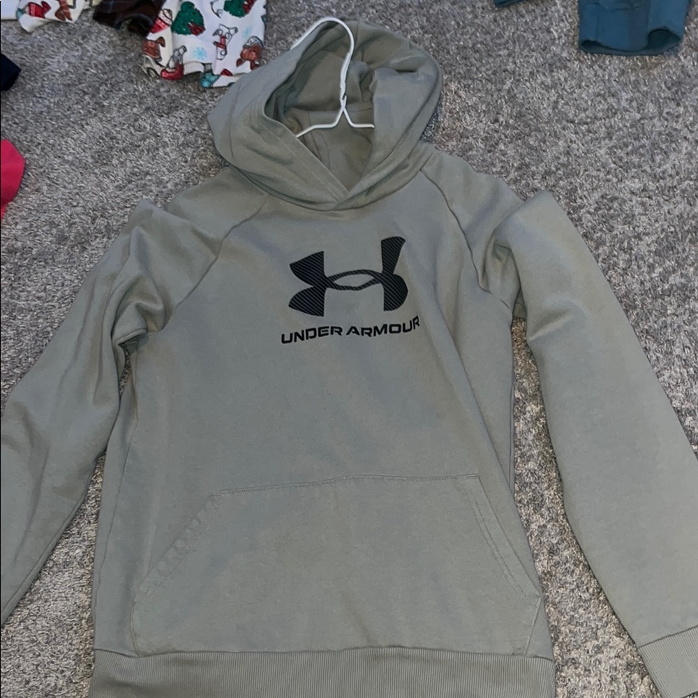 Under Armour Olive Hoodie with Black Logo